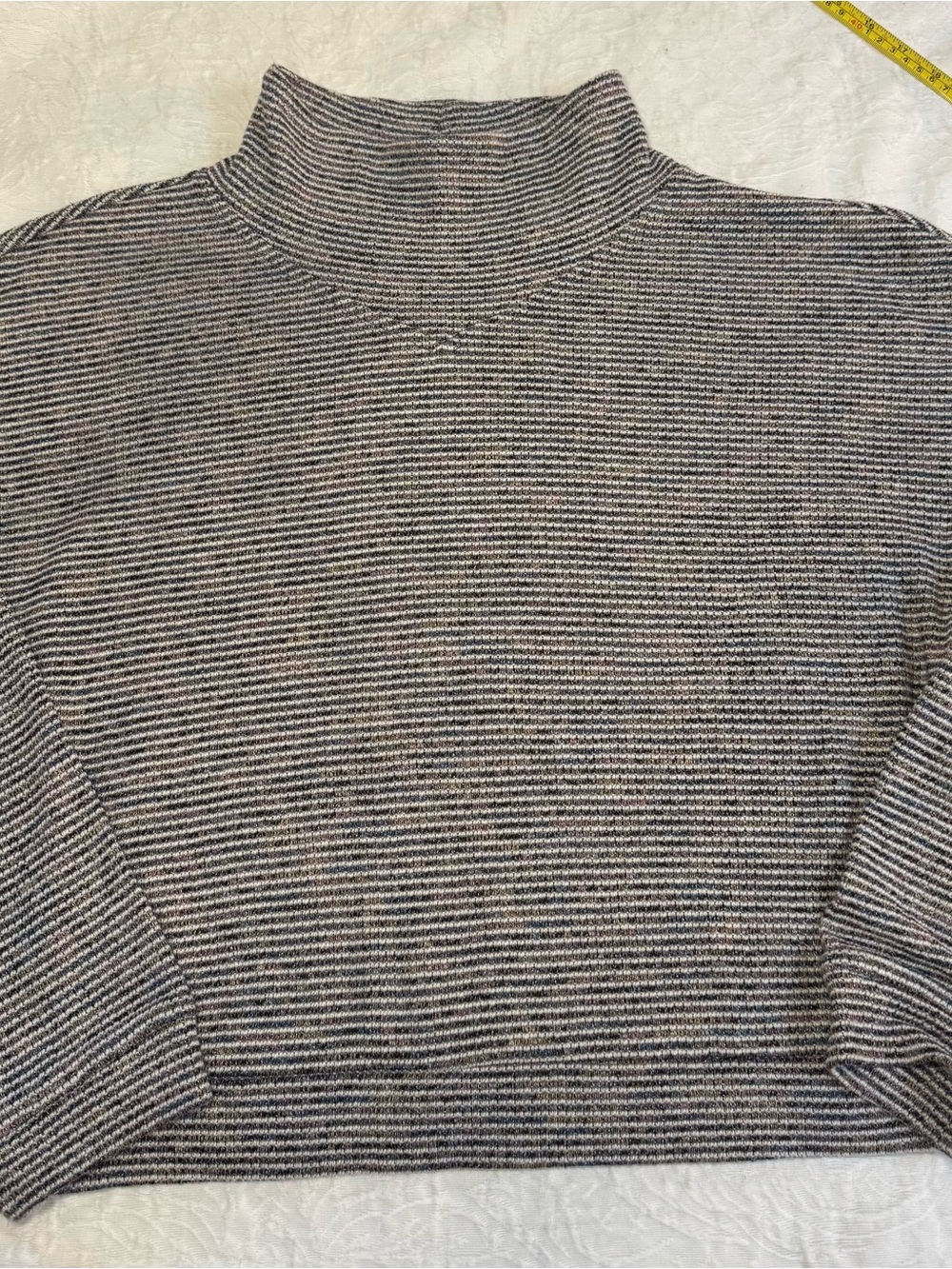 Madewell XL Marled Mock Neck Sweater Womens Multicolor Stripe Textured Pullover